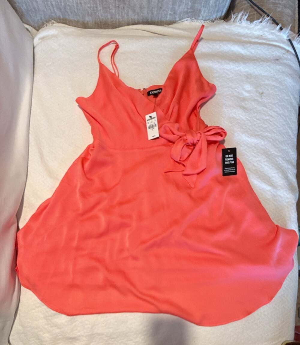 Express Coral Mini Dress Size Med NWT